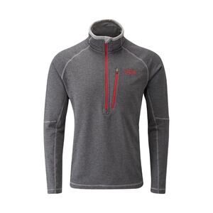 Rab Nucleus Pull-On Half Zip Fleece Jacket Grey Red Medium Men's Mock Neck EUC